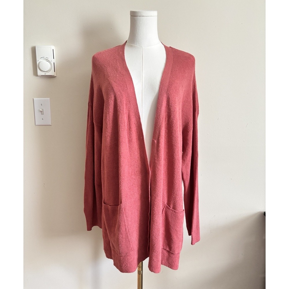 NWOT Eileen Fisher Cardigan Plus Size 2X Organic Linen  Minimalist *Please Read